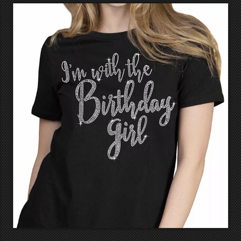 Set of matching Birthday T shirts rhinestone bling